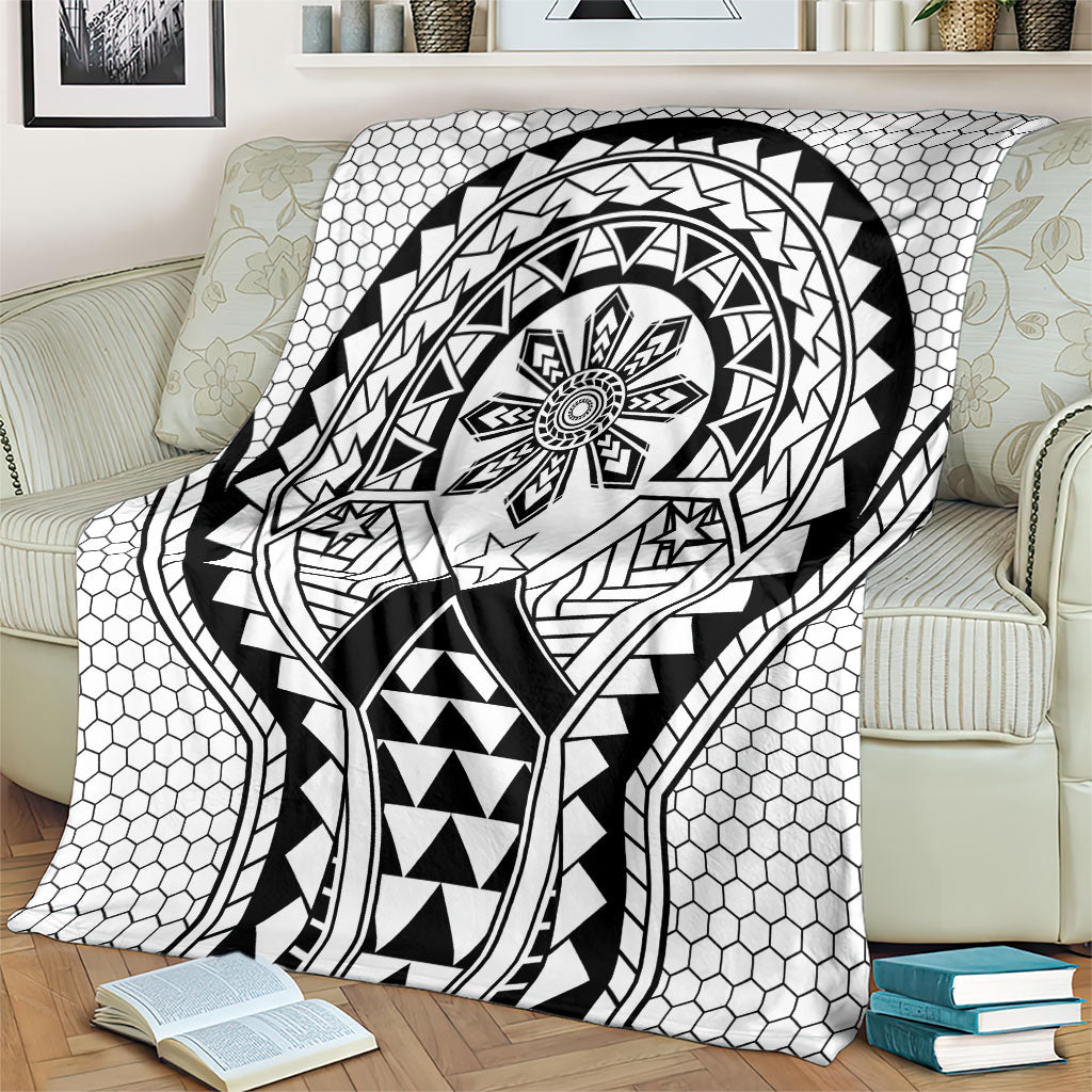 Philippines Batok Tribal Inspired Tattoo White Blanket