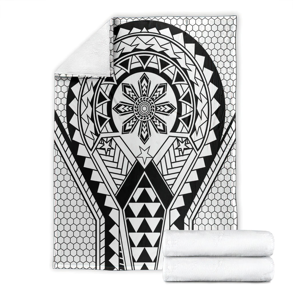 Philippines Batok Tribal Inspired Tattoo White Blanket