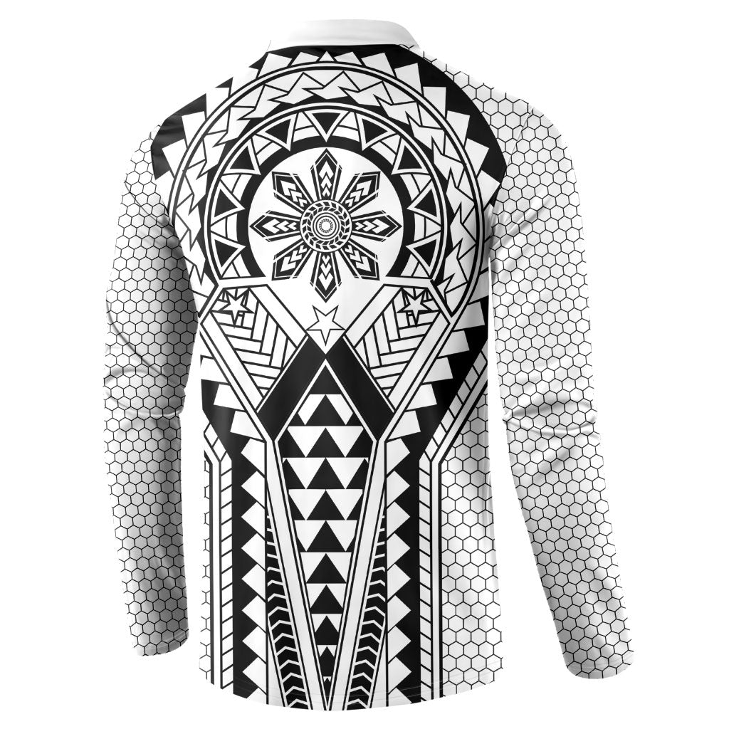 Philippines Batok Tribal Inspired Tattoo White Button Sweatshirt