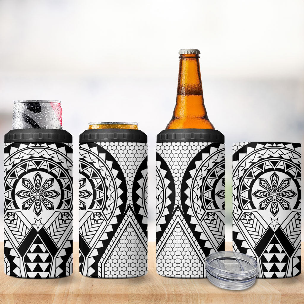 Philippines Batok Tribal Inspired Tattoo White 4 in 1 Can Cooler Tumbler