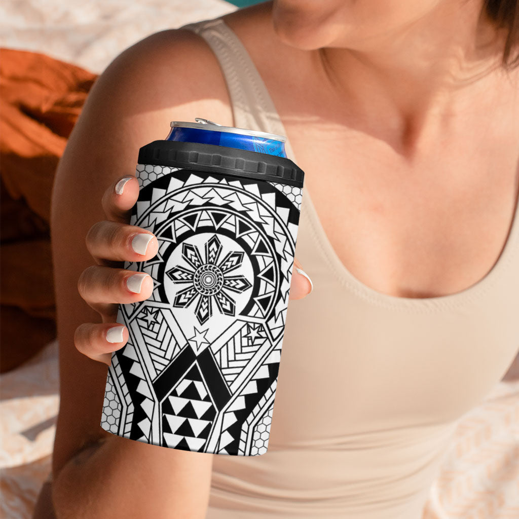 Philippines Batok Tribal Inspired Tattoo White 4 in 1 Can Cooler Tumbler