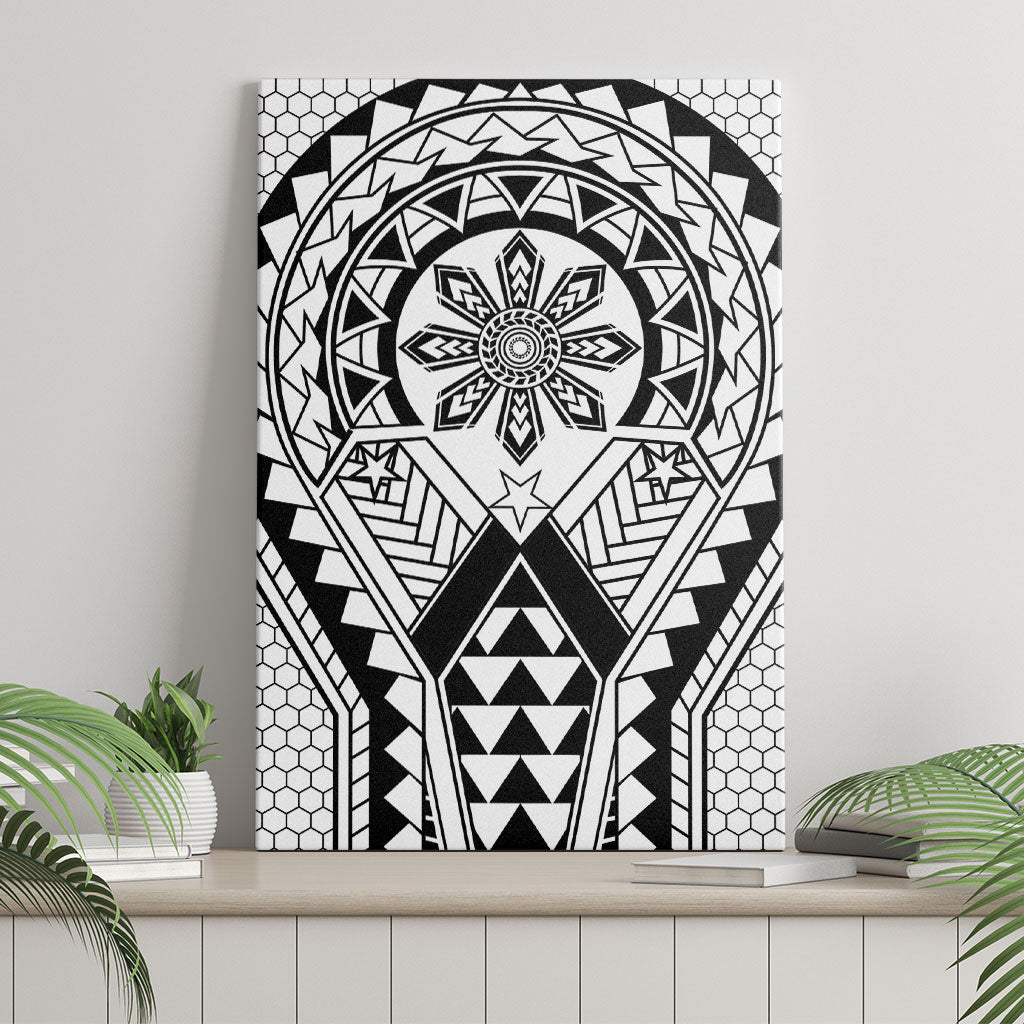 Philippines Batok Tribal Inspired Tattoo White Canvas Wall Art