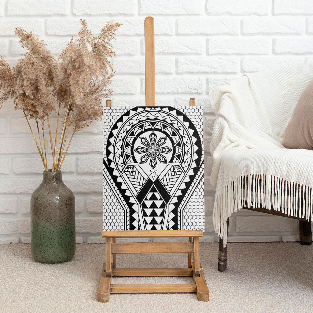 Philippines Batok Tribal Inspired Tattoo White Canvas Wall Art