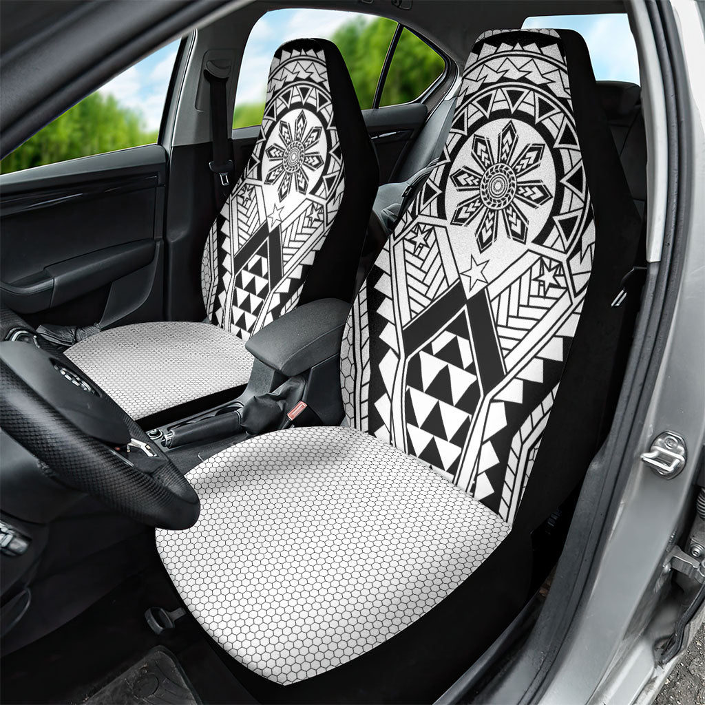 Philippines Batok Tribal Inspired Tattoo White Car Seat Cover