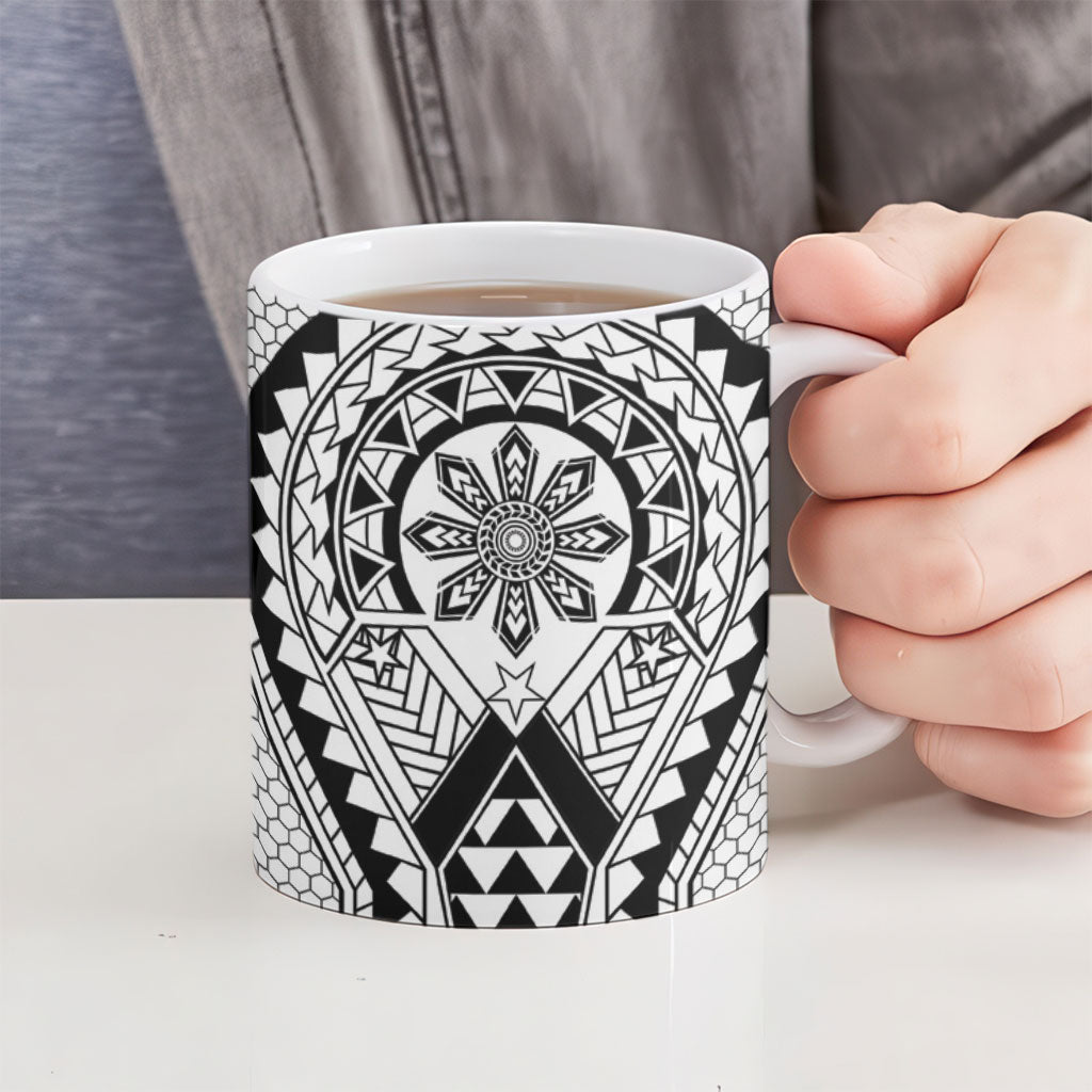 Philippines Batok Tribal Inspired Tattoo White Ceramic Mug