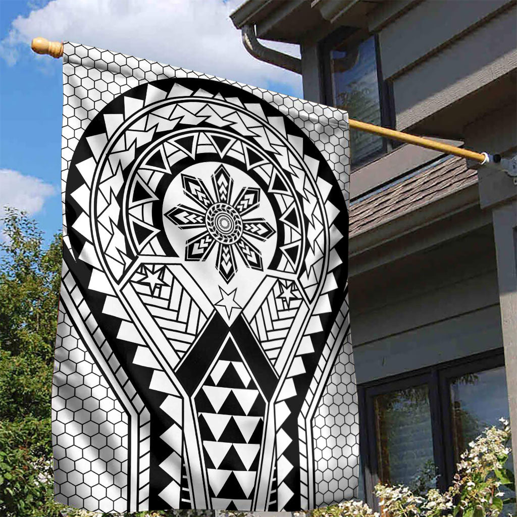 Philippines Batok Tribal Inspired Tattoo White Garden Flag