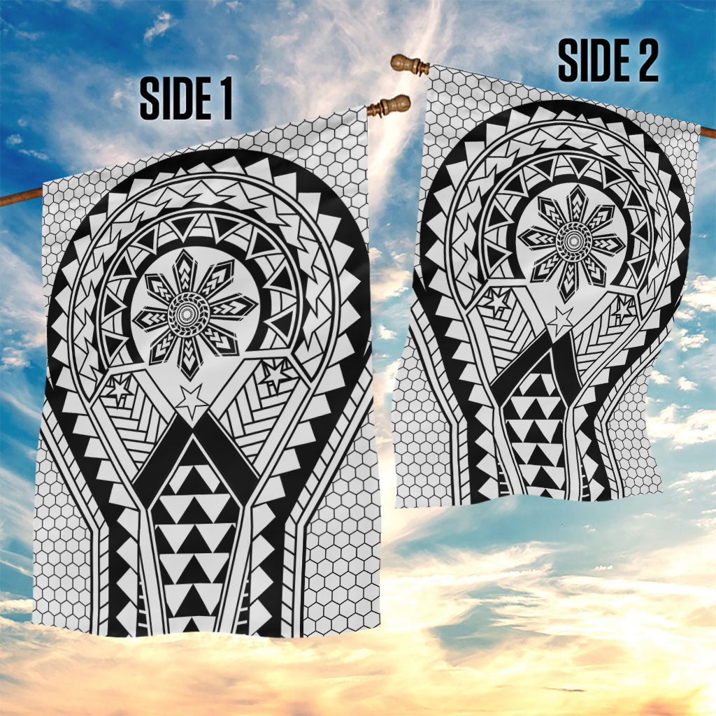 Philippines Batok Tribal Inspired Tattoo White Garden Flag