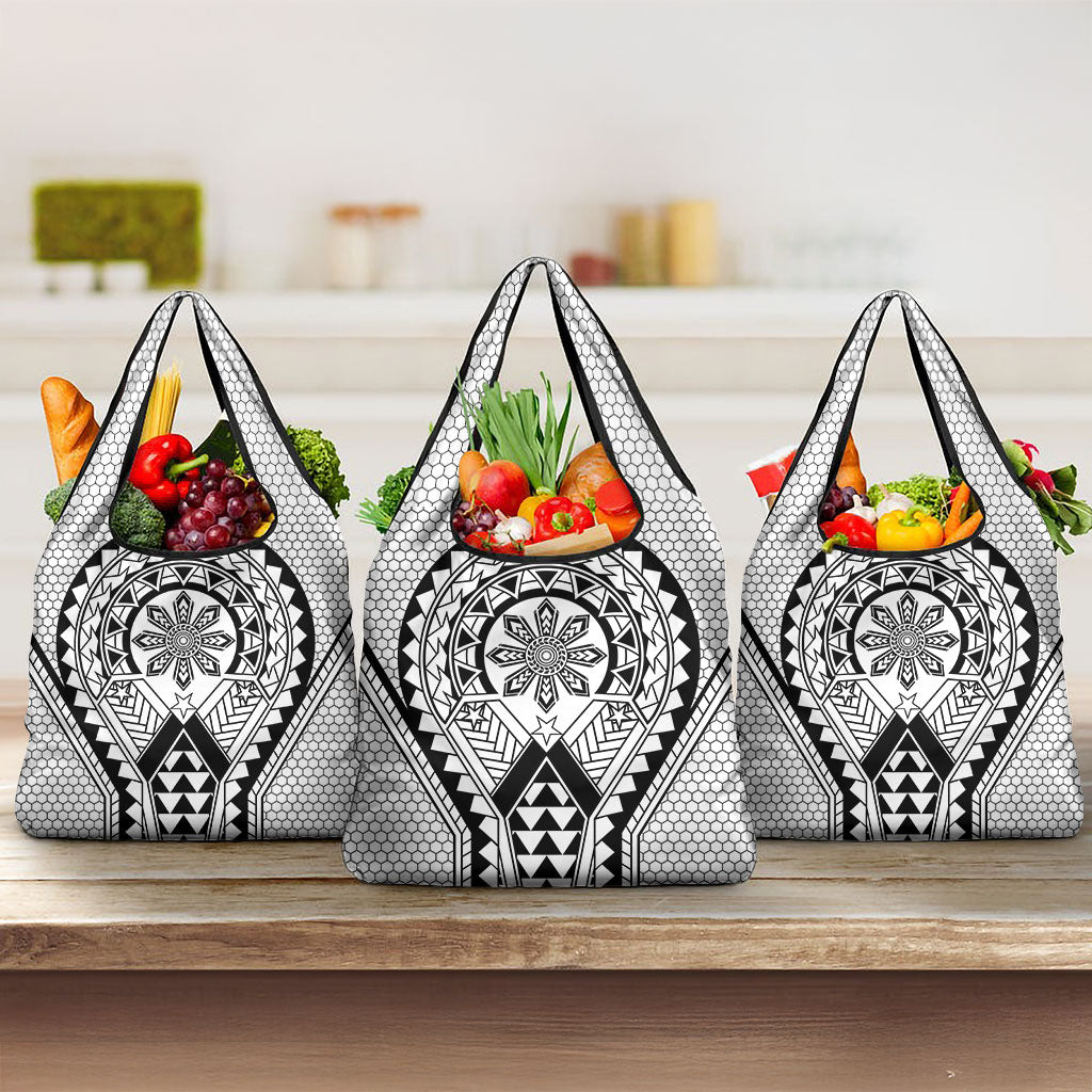 Philippines Batok Tribal Inspired Tattoo White Grocery Bag