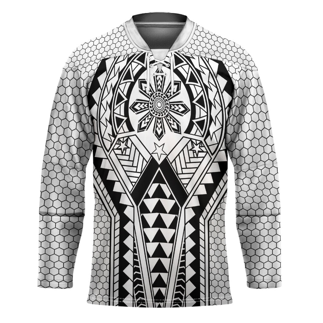 Philippines Batok Tribal Inspired Tattoo White Hockey Jersey