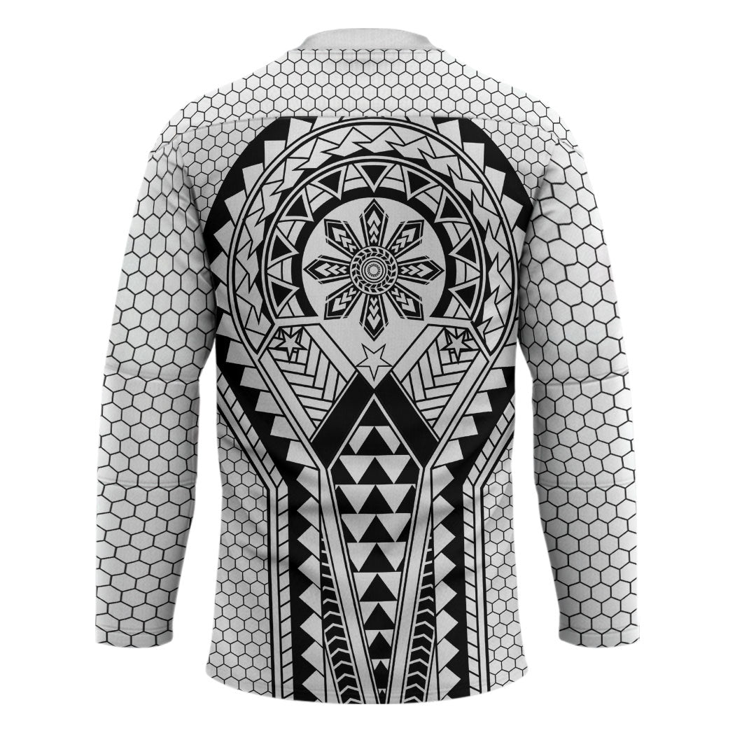 Philippines Batok Tribal Inspired Tattoo White Hockey Jersey