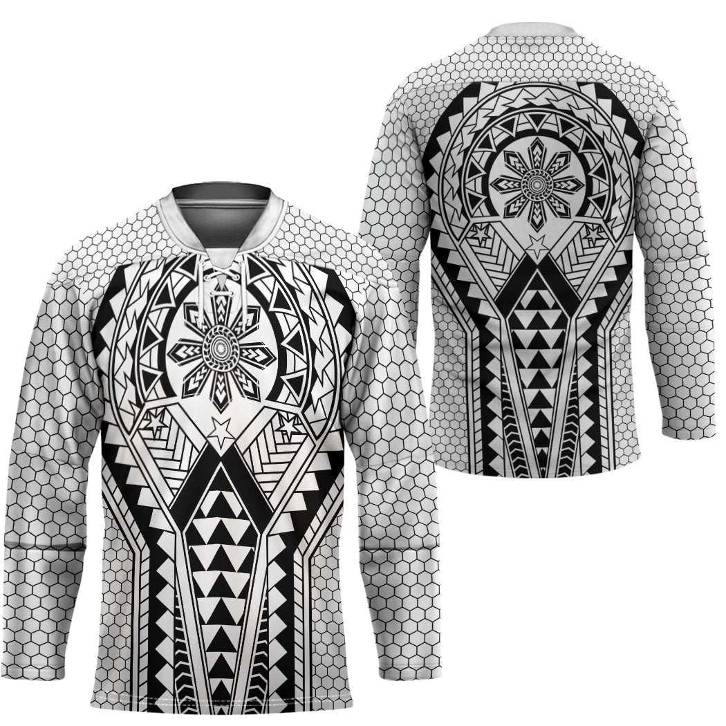 Philippines Batok Tribal Inspired Tattoo White Hockey Jersey