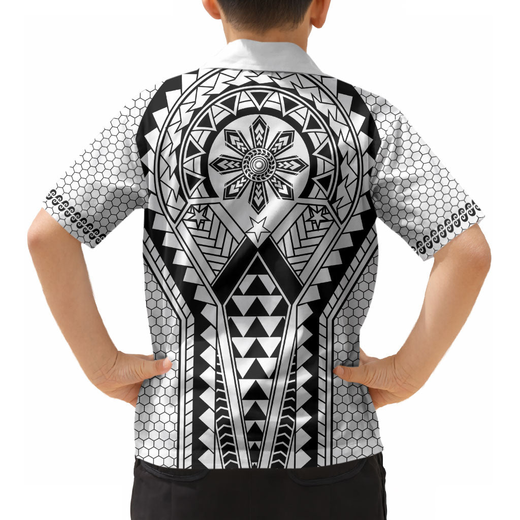 Philippines Batok Tribal Inspired Tattoo White Kid Hawaiian Shirt