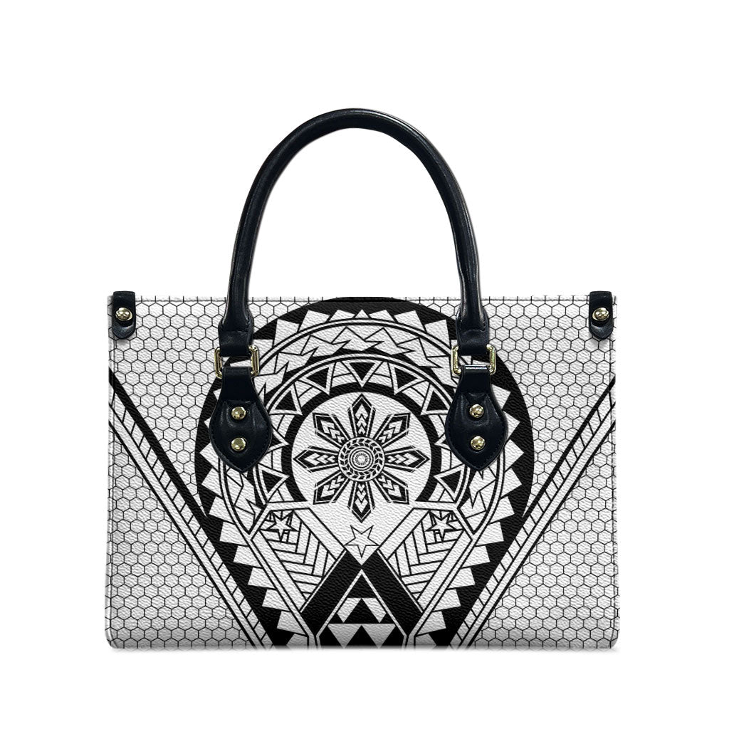 Philippines Batok Tribal Inspired Tattoo White Leather Bag
