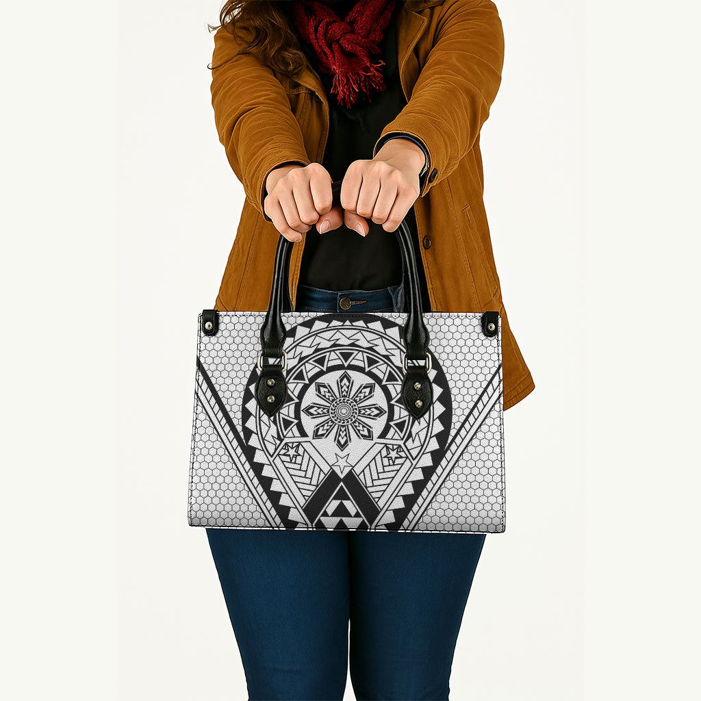 Philippines Batok Tribal Inspired Tattoo White Leather Bag