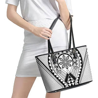 Philippines Batok Tribal Inspired Tattoo White Leather Tote Bag