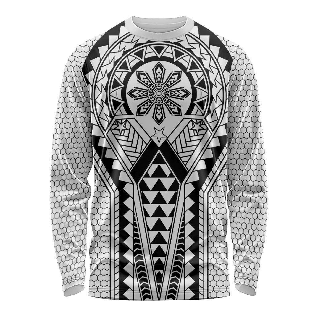 Philippines Batok Tribal Inspired Tattoo White Long Sleeve Shirt