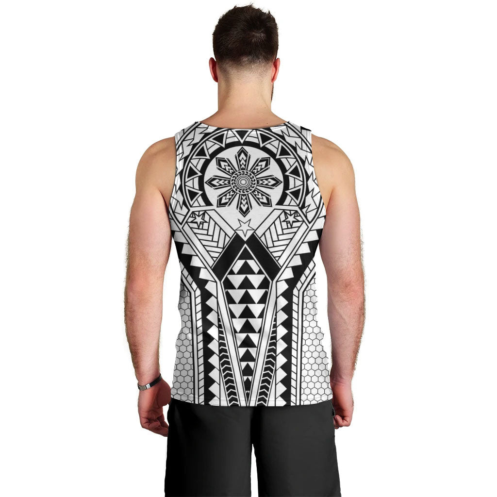 Philippines Batok Tribal Inspired Tattoo White Men Tank Top