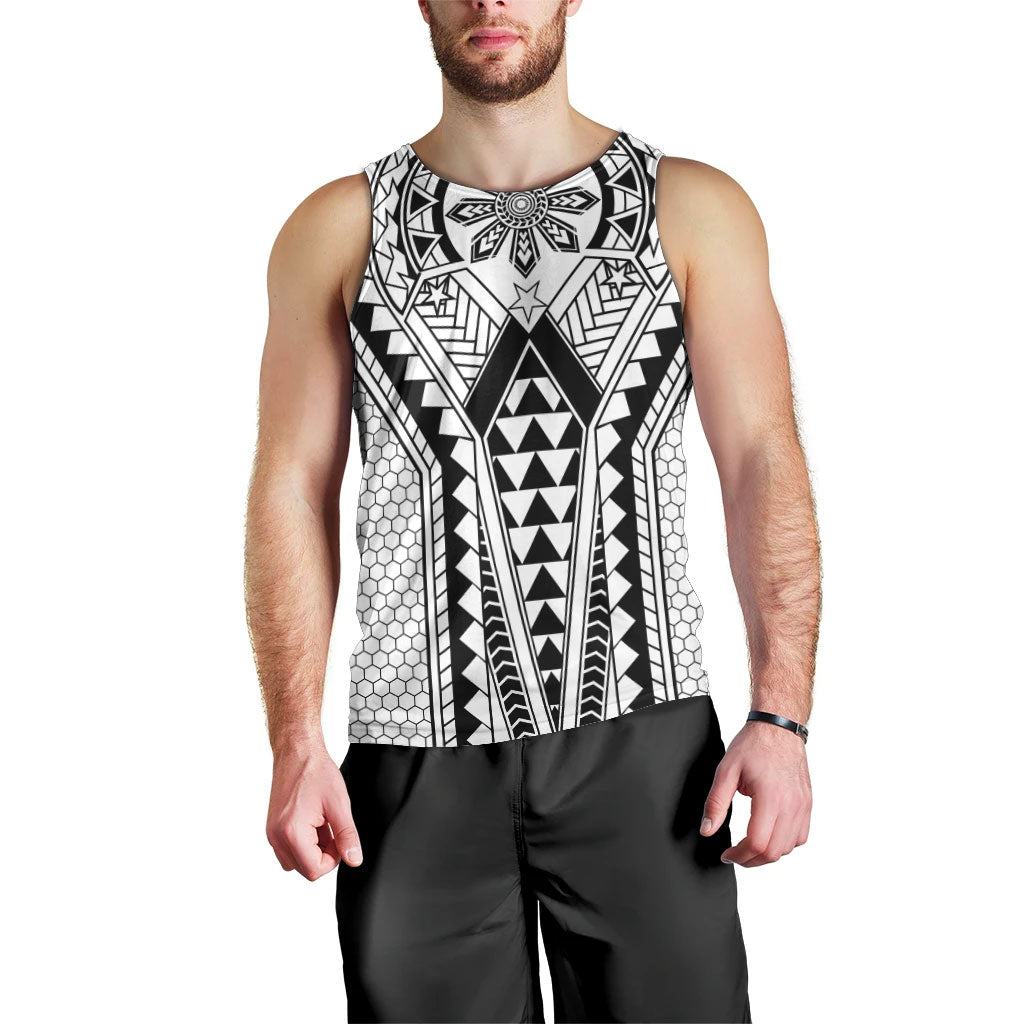 Philippines Batok Tribal Inspired Tattoo White Men Tank Top