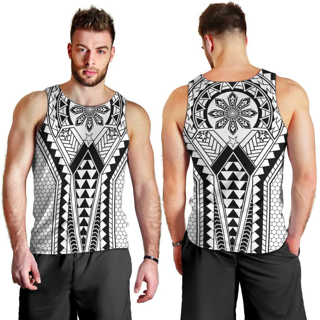 Philippines Batok Tribal Inspired Tattoo White Men Tank Top