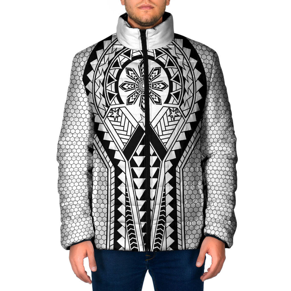 Philippines Batok Tribal Inspired Tattoo White Padded Jacket