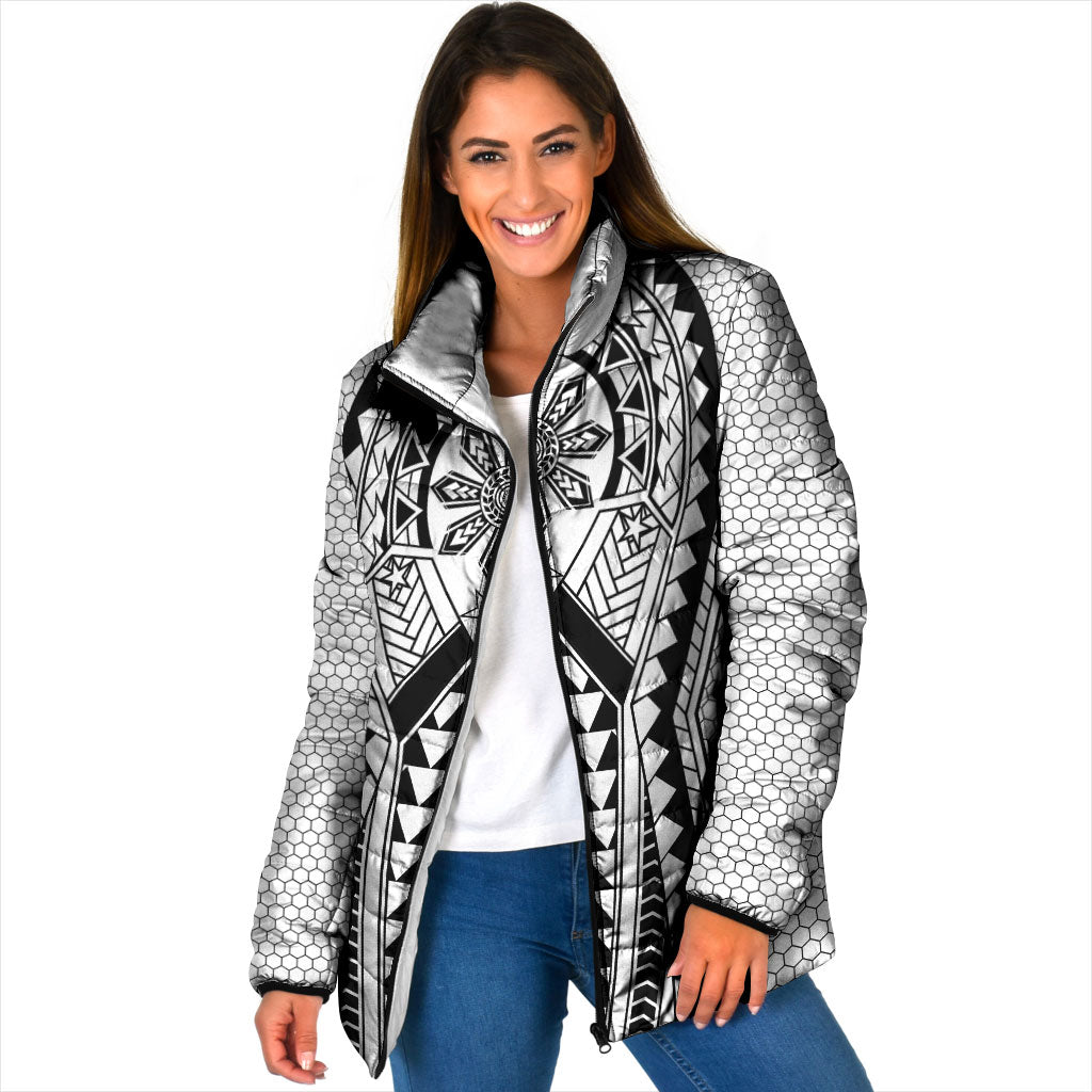 Philippines Batok Tribal Inspired Tattoo White Padded Jacket