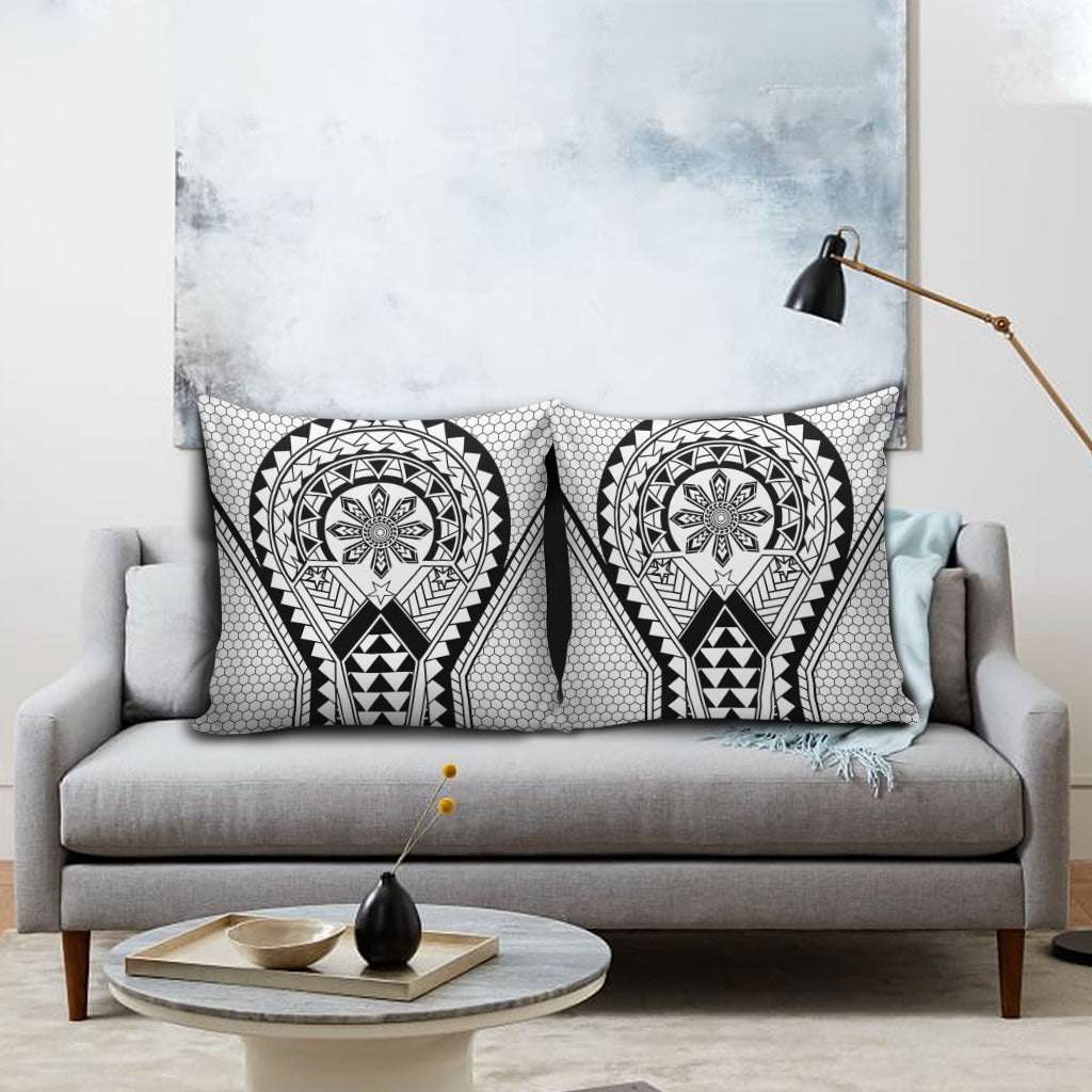Philippines Batok Tribal Inspired Tattoo White Pillow Cover