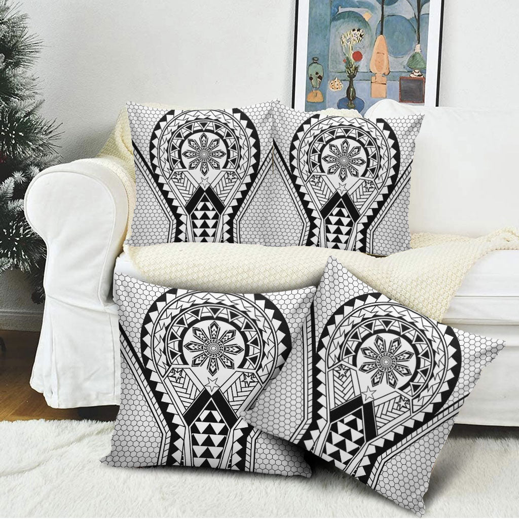 Philippines Batok Tribal Inspired Tattoo White Pillow Cover
