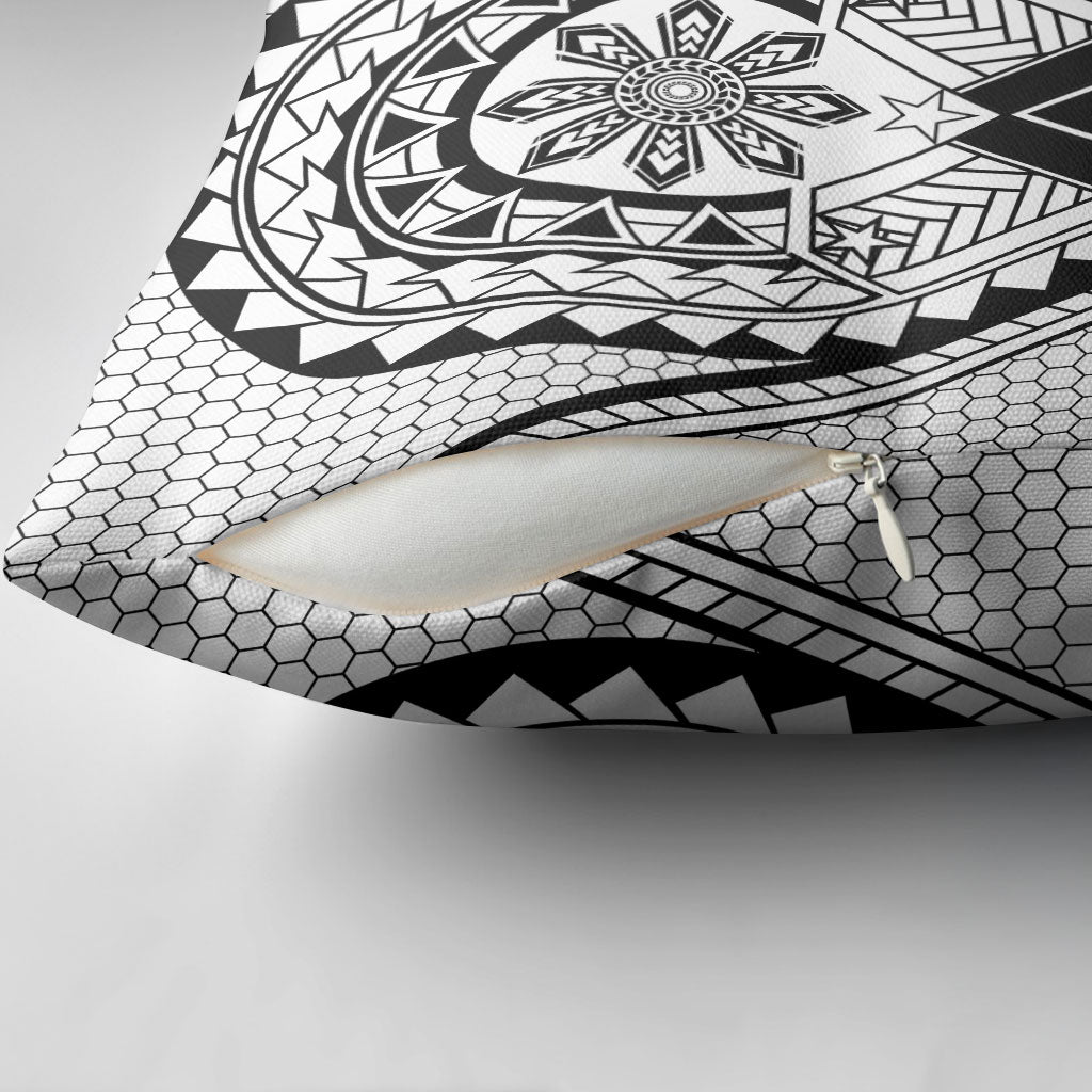 Philippines Batok Tribal Inspired Tattoo White Pillow Cover