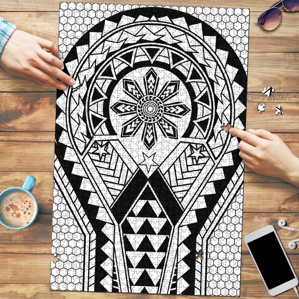 Philippines Batok Tribal Inspired Tattoo White Puzzle