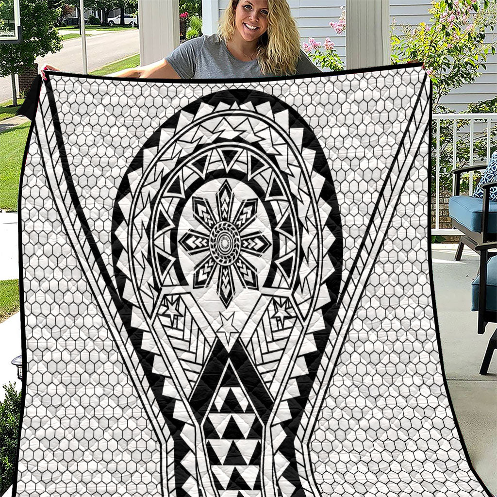 Philippines Batok Tribal Inspired Tattoo White Quilt