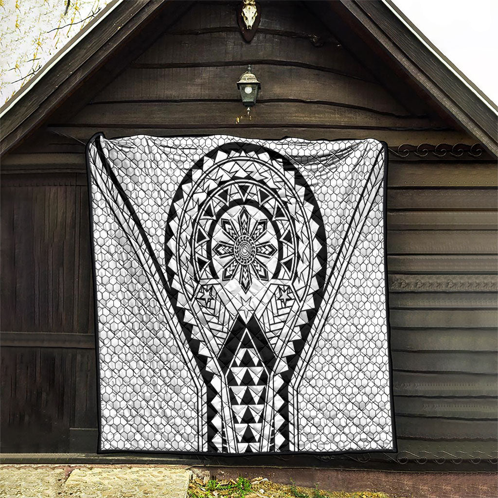 Philippines Batok Tribal Inspired Tattoo White Quilt