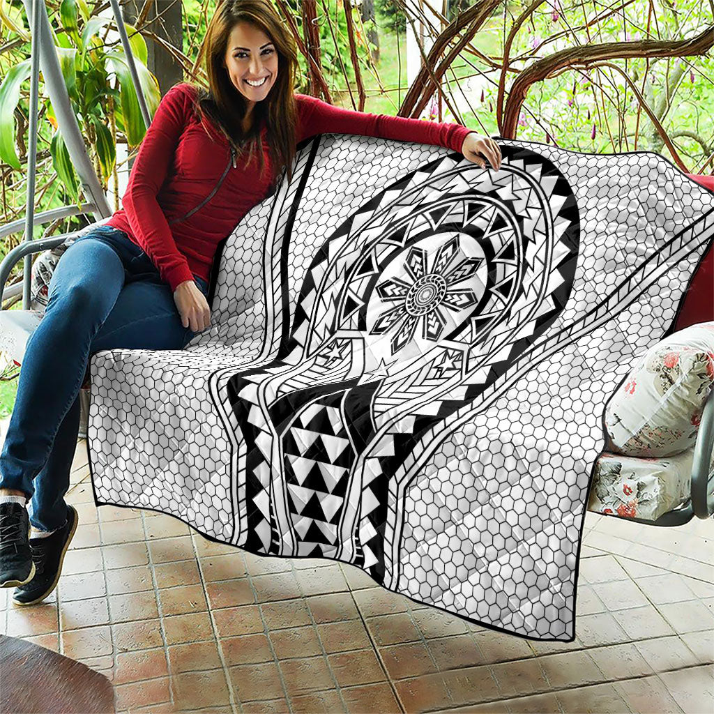 Philippines Batok Tribal Inspired Tattoo White Quilt