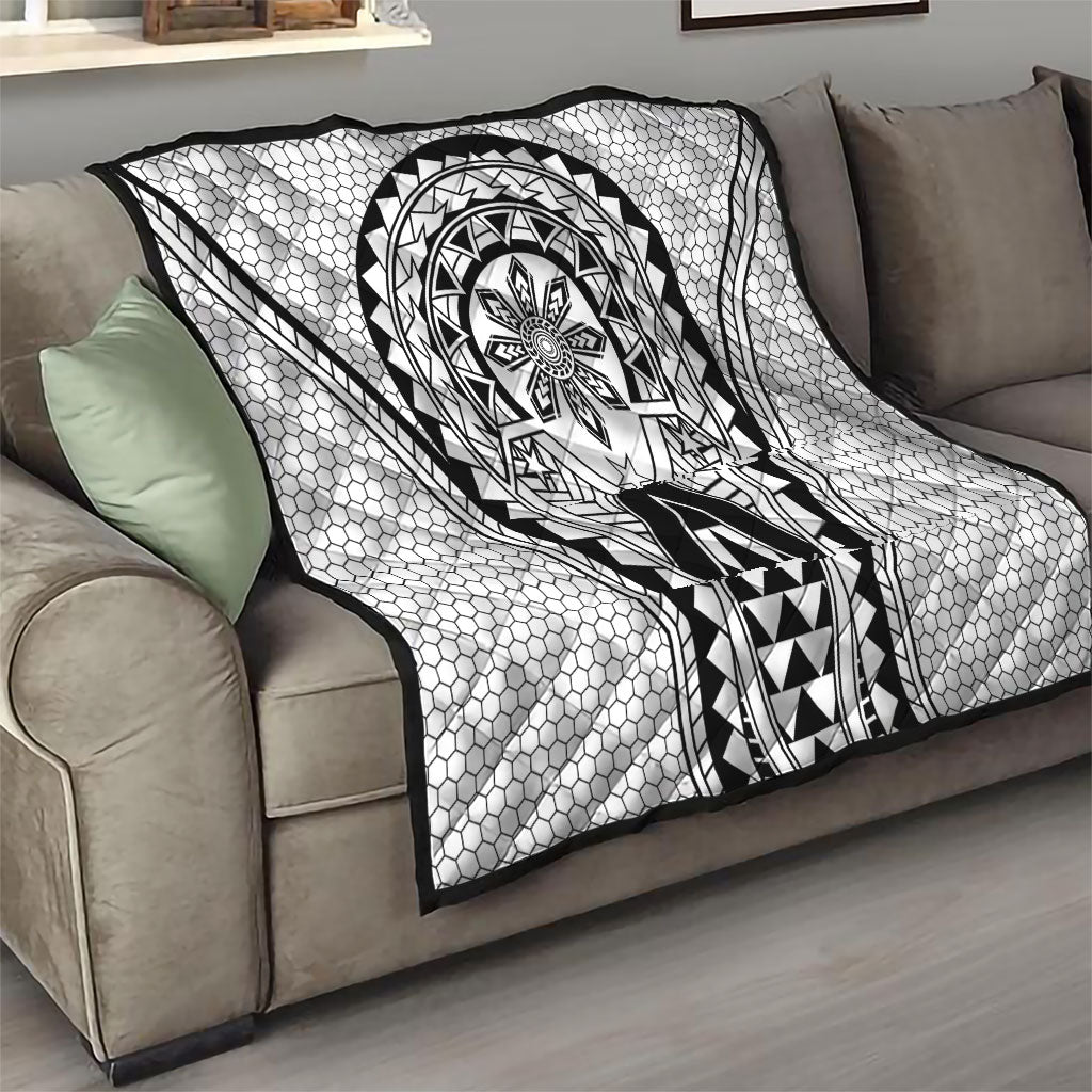 Philippines Batok Tribal Inspired Tattoo White Quilt