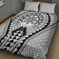 Philippines Batok Tribal Inspired Tattoo White Quilt Bed Set