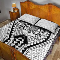 Philippines Batok Tribal Inspired Tattoo White Quilt Bed Set