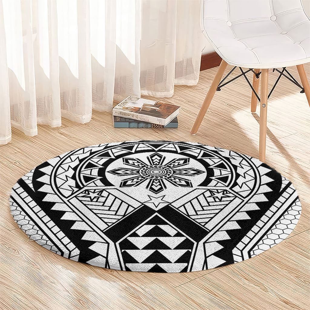 Philippines Batok Tribal Inspired Tattoo White Round Carpet