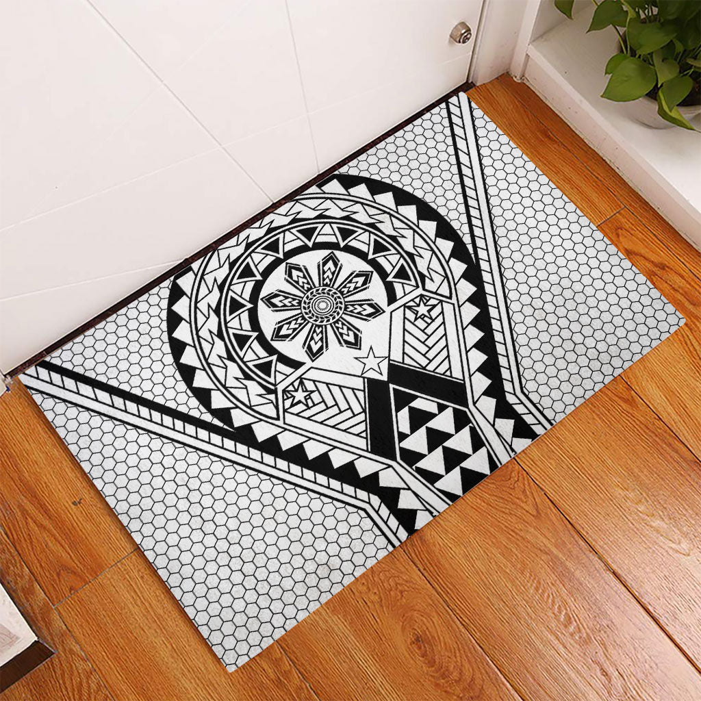 Philippines Batok Tribal Inspired Tattoo White Rubber Doormat