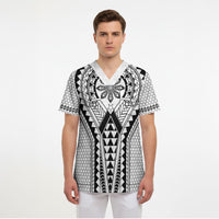 Philippines Batok Tribal Inspired Tattoo White Scrub Top