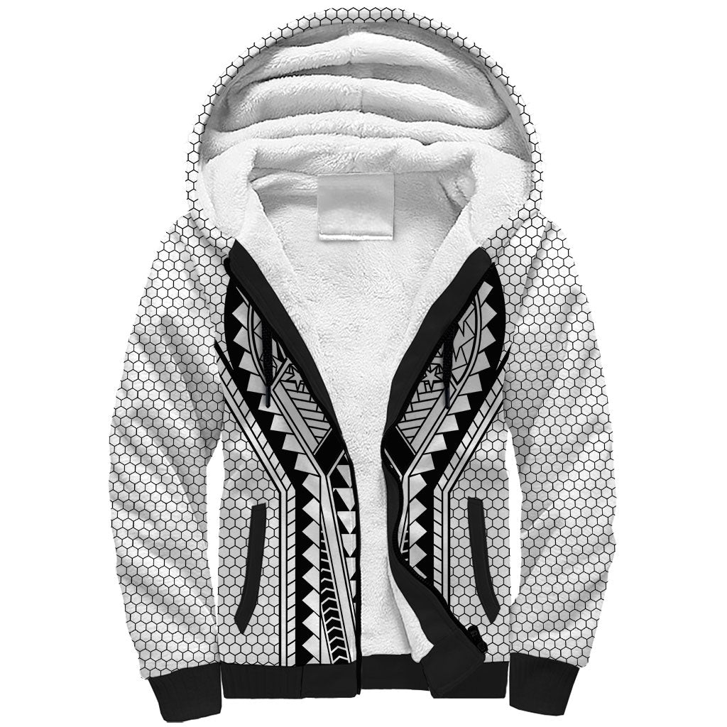 Philippines Batok Tribal Inspired Tattoo White Sherpa Hoodie