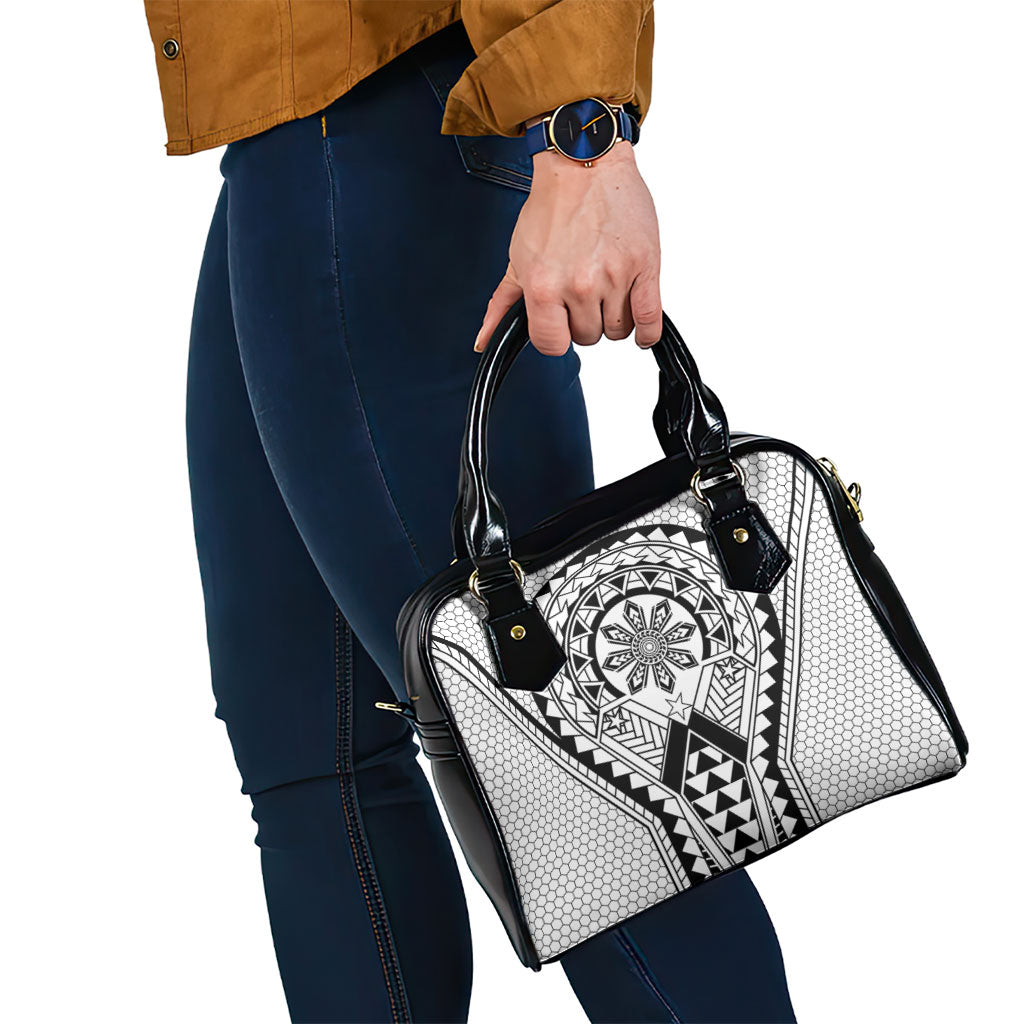 Philippines Batok Tribal Inspired Tattoo White Shoulder Handbag