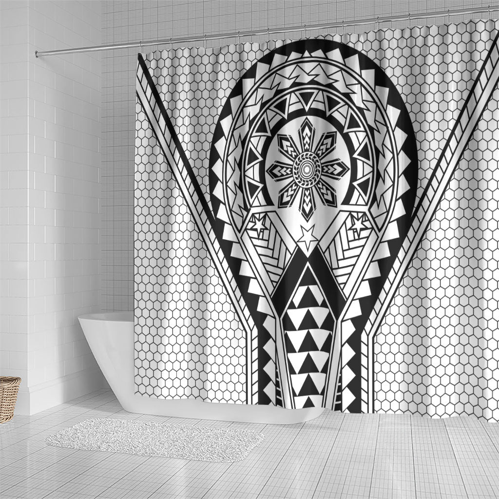Philippines Batok Tribal Inspired Tattoo White Shower Curtain