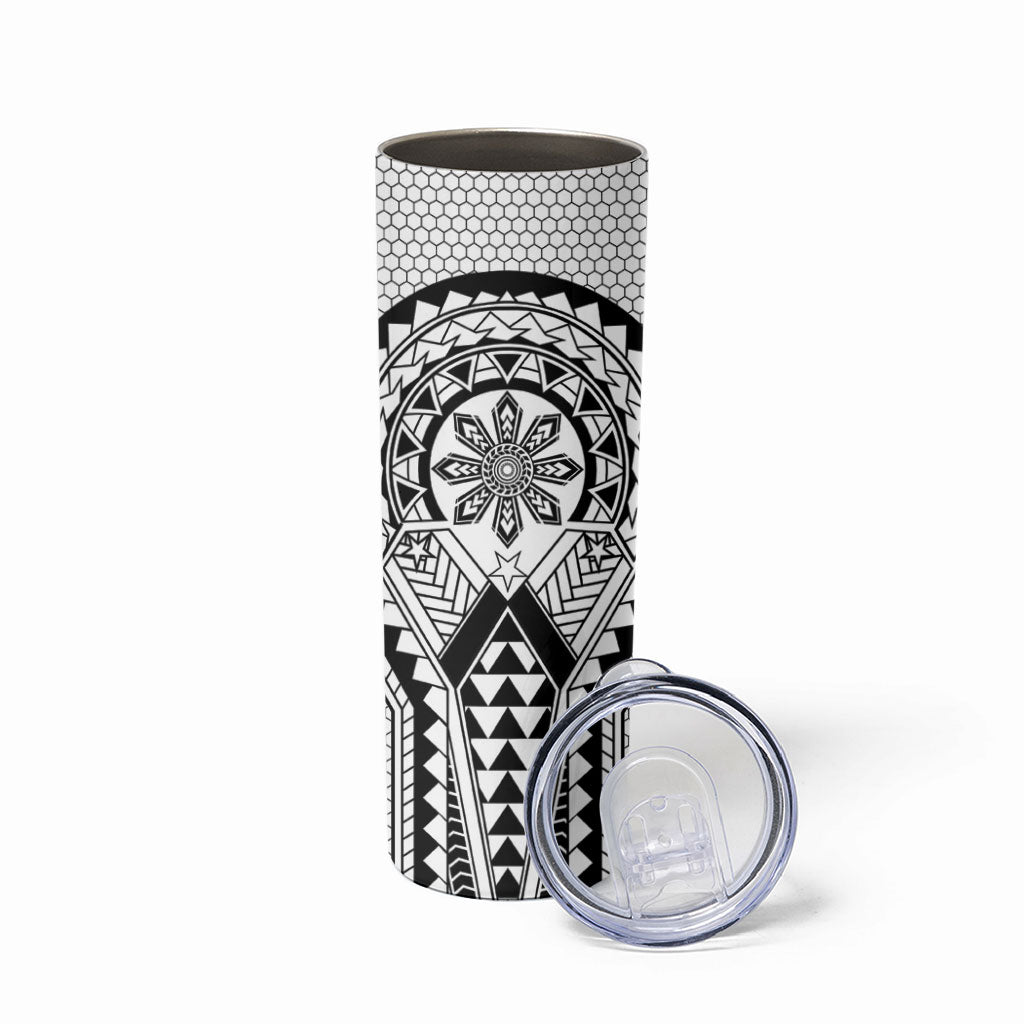 Philippines Batok Tribal Inspired Tattoo White Skinny Tumbler