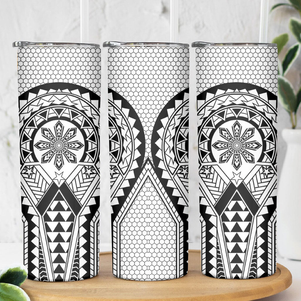 Philippines Batok Tribal Inspired Tattoo White Skinny Tumbler