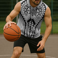 Philippines Batok Tribal Inspired Tattoo White Sleeveless Hoodie