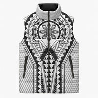 Philippines Batok Tribal Inspired Tattoo White Sleeveless Puffer Jacket