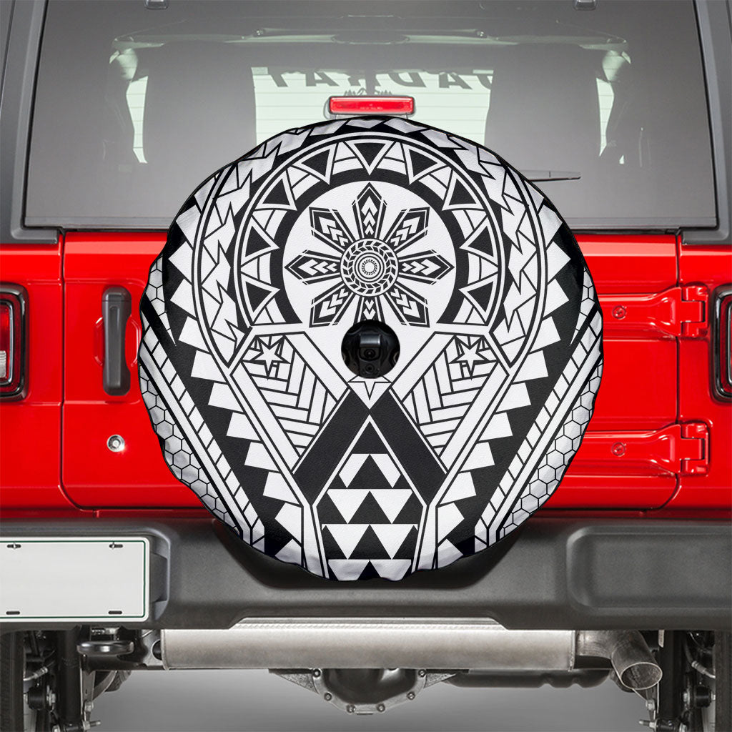 Philippines Batok Tribal Inspired Tattoo White Spare Tire Cover