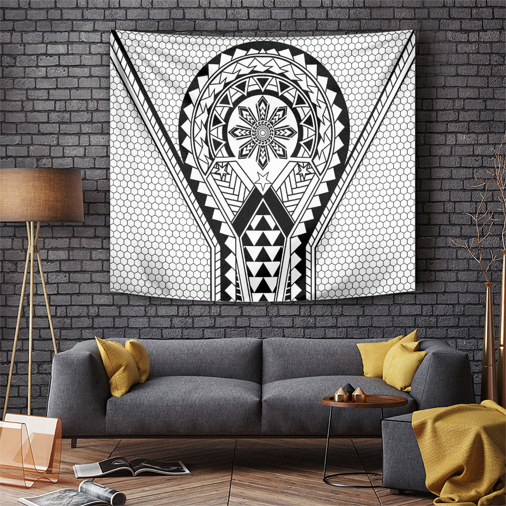 Philippines Batok Tribal Inspired Tattoo White Tapestry