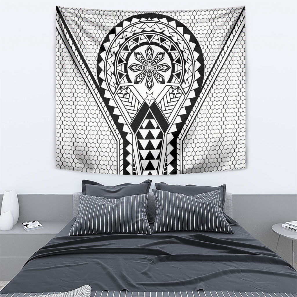 Philippines Batok Tribal Inspired Tattoo White Tapestry