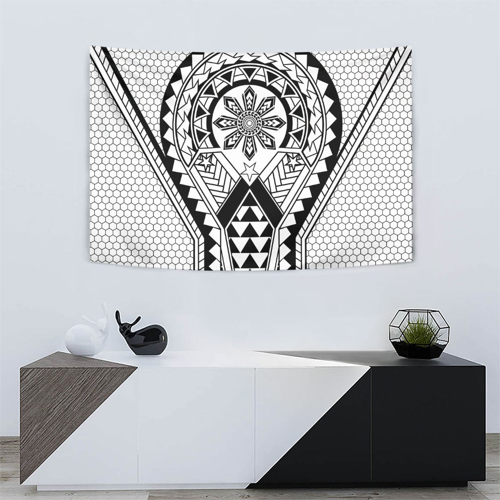 Philippines Batok Tribal Inspired Tattoo White Tapestry