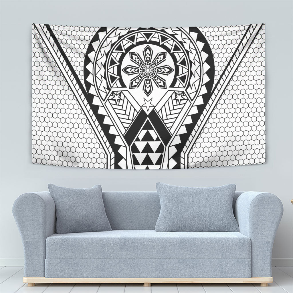 Philippines Batok Tribal Inspired Tattoo White Tapestry